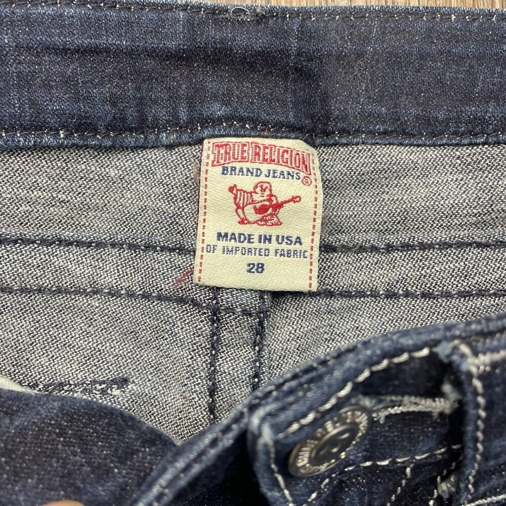 True Religion Jeans Narrow Billy Straight Flap 28x32 Women's Jeans Dark Wash USA - Picture 5 of 11